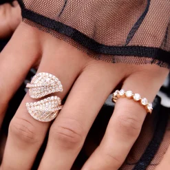 Best Sale DIAMOND CLUSTER LEAF RING Leaf