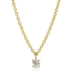 Discount DIAMOND CUT ROLO CHAIN WITH ROUND DIAMOND PENDANT Pendants