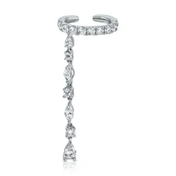 Discount DIAMOND EAR CUFF WITH PEAR, ROUND, MARQUISE DIAMOND DROP Ear Cuffs