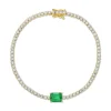 Store DIAMOND HEPBURN BRACELET WITH EMERALD CUT EMERALD CENTER One Of A Kind