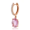 Sale DIAMOND HUGGIE WITH PINK SAPPHIRE OVAL DROP Huggies