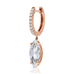 Cheap DIAMOND HUGGIE WITH ROSE CUT MARQUISE DIAMOND DROP .97 Huggies