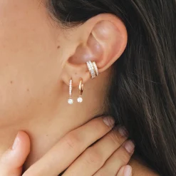 Online DIAMOND HUGGIES WITH ROUND DIAMOND DROPS Huggies