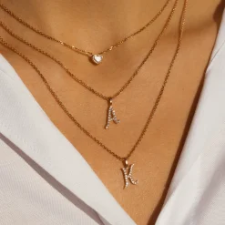 Outlet DIAMOND INITIAL DROP PENDANT Diamond Initial