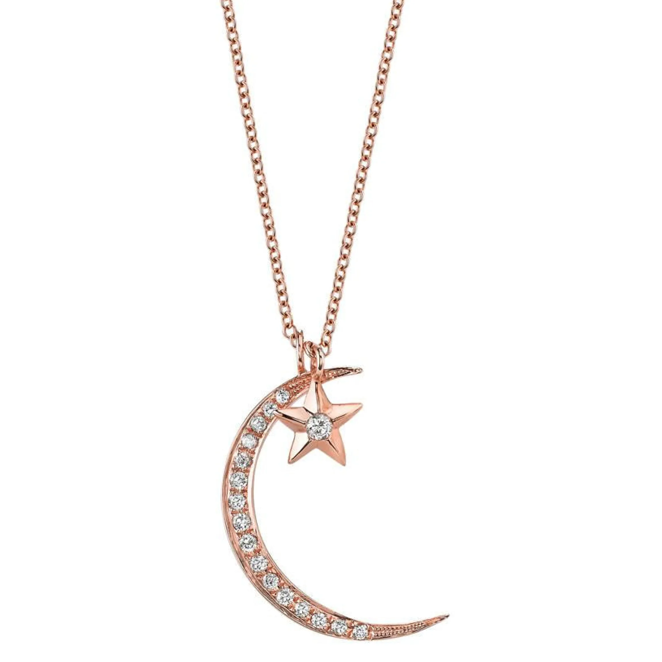 Hot DIAMOND MOON AND STAR NECKLACE Pendants