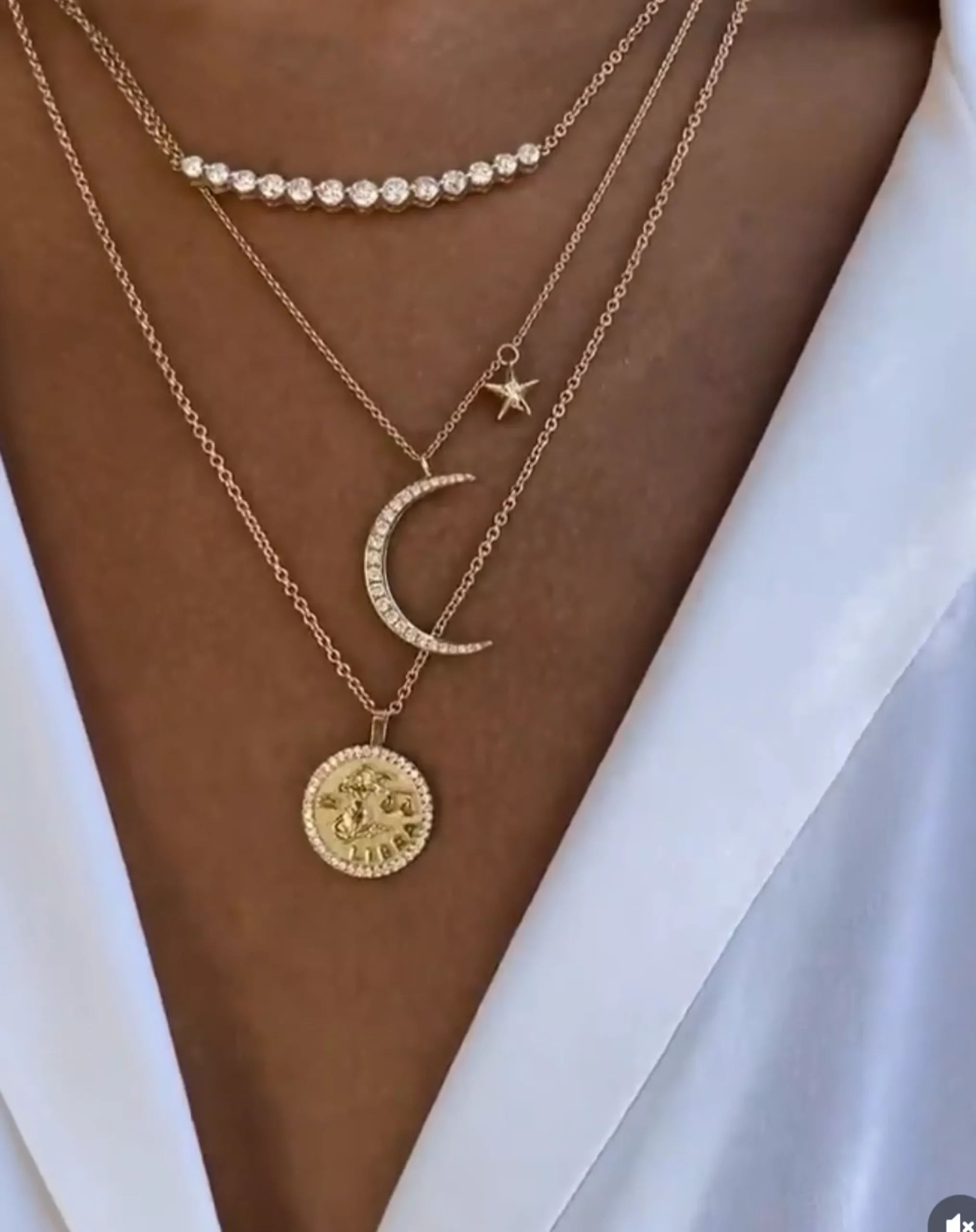 Hot DIAMOND MOON AND STAR NECKLACE Pendants