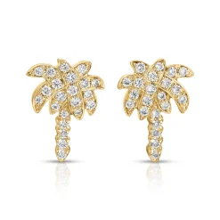 Sale DIAMOND PALM TREE STUDS Leaf