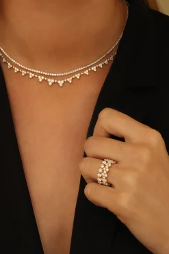 Cheap DIAMOND TRIANGLE ETERNITY CHOKER Chokers