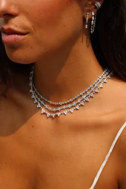 Cheap DIAMOND TRIANGLE ETERNITY CHOKER Chokers