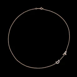New DOUBLE DIAMOND INITIAL NECKLACE Diamond Initial