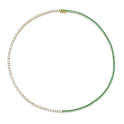 Shop EMERALD AND DIAMOND HEPBURN CHOKER Chokers
