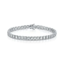 Discount EMERALD CUT BEZEL DIAMOND BRACELET Diamond Link