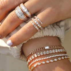 Discount EMERALD CUT BEZEL DIAMOND BRACELET Diamond Link