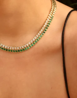 Discount EMERALD CUT BEZEL EMERALD CHOKER Chokers