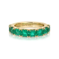 Clearance EMERALD CUT EMERALD HALF BAND One Of A Kind