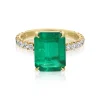 Store EMERALD CUT EMERALD RING WITH DIAMOND BAND One Of A Kind