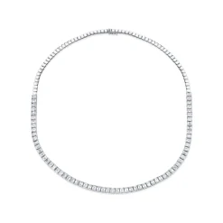 Sale EMERALD CUT PRONGED DIAMOND CHOKER Chokers