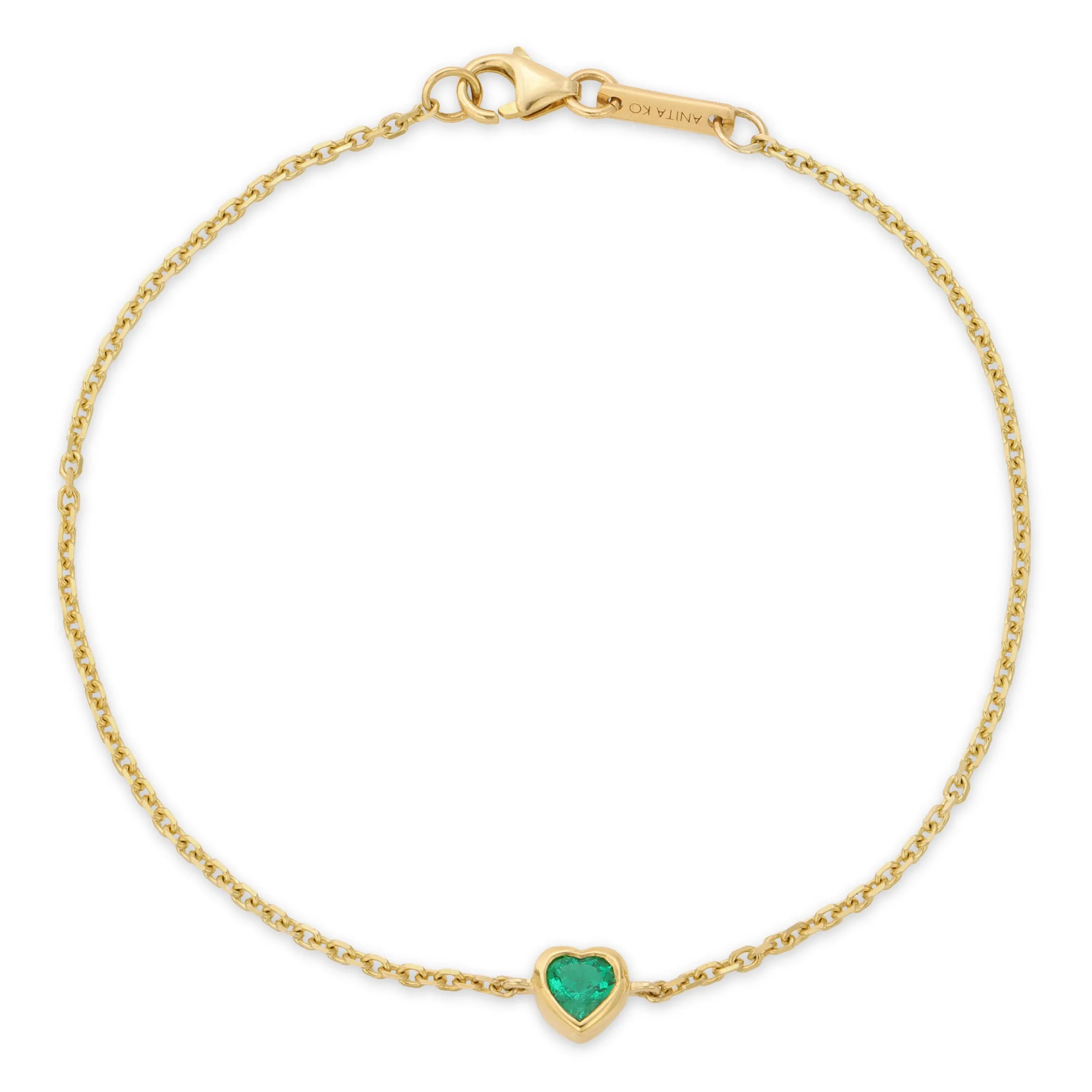 Clearance EMERALD HEART CHAIN BRACELET Chain Link