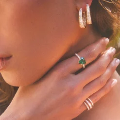 Outlet EMERALD HEART RING WITH DIAMOND BASKET AND BAND One Of A Kind