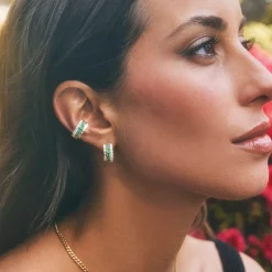 Cheap EMERALD LOLA EAR CUFF Ear Cuffs