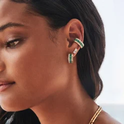 Cheap EMERALD LOLA EAR CUFF Ear Cuffs