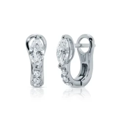 Flash Sale FLAT PAVE DIAMOND HUGGIES WITH MARQUISE DIAMONDS Huggies