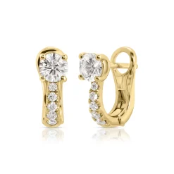 Cheap FLAT PAVE DIAMOND HUGGIES WITH ROUND DIAMONDS Huggies