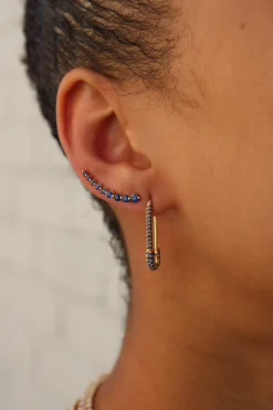 New FLOATING BLUE SAPPHIRE EARRING Floating