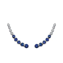 Cheap FLOATING DIAMOND AND BLUE SAPPHIRE EARRING Floating