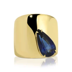 Flash Sale GALAXY RING WITH PEAR SHAPE BLUE SAPPHIRE One Of A Kind