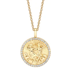 Best GEMINI ZODIAC COIN PENDANT WITH DIAMOND FRAME Pendants|Zodiac Coins