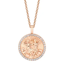 Best GEMINI ZODIAC COIN PENDANT WITH DIAMOND FRAME Pendants|Zodiac Coins