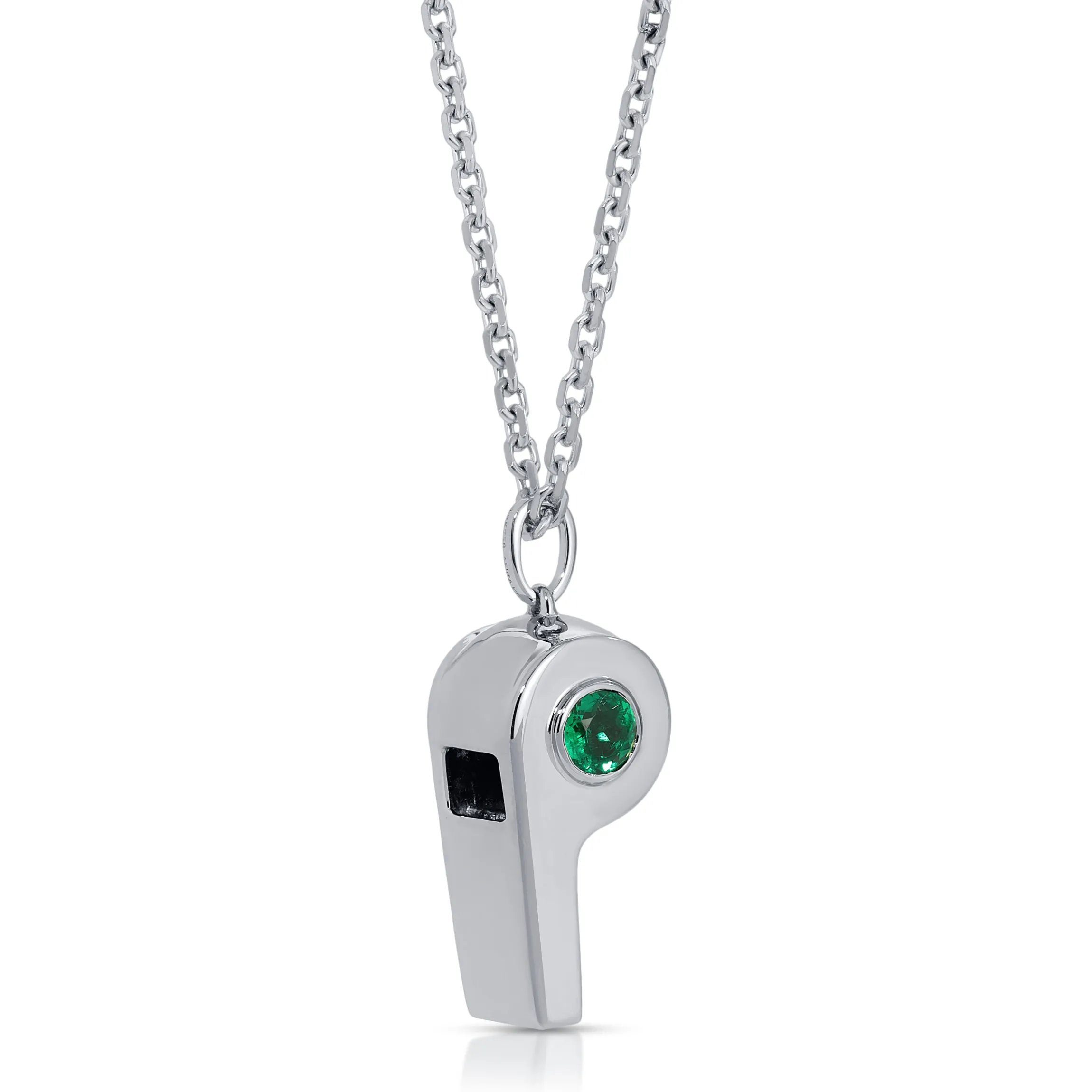 Hot GOLD AND COLOMBIAN EMERALD BABY WHISTLE Pendants