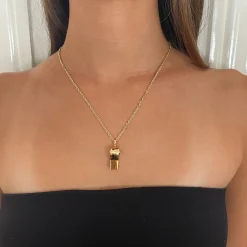 Hot GOLD AND HEART DIAMOND WHISTLE Pendants