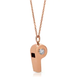 Shop GOLD AND ROUND DIAMOND BABY WHISTLE Pendants