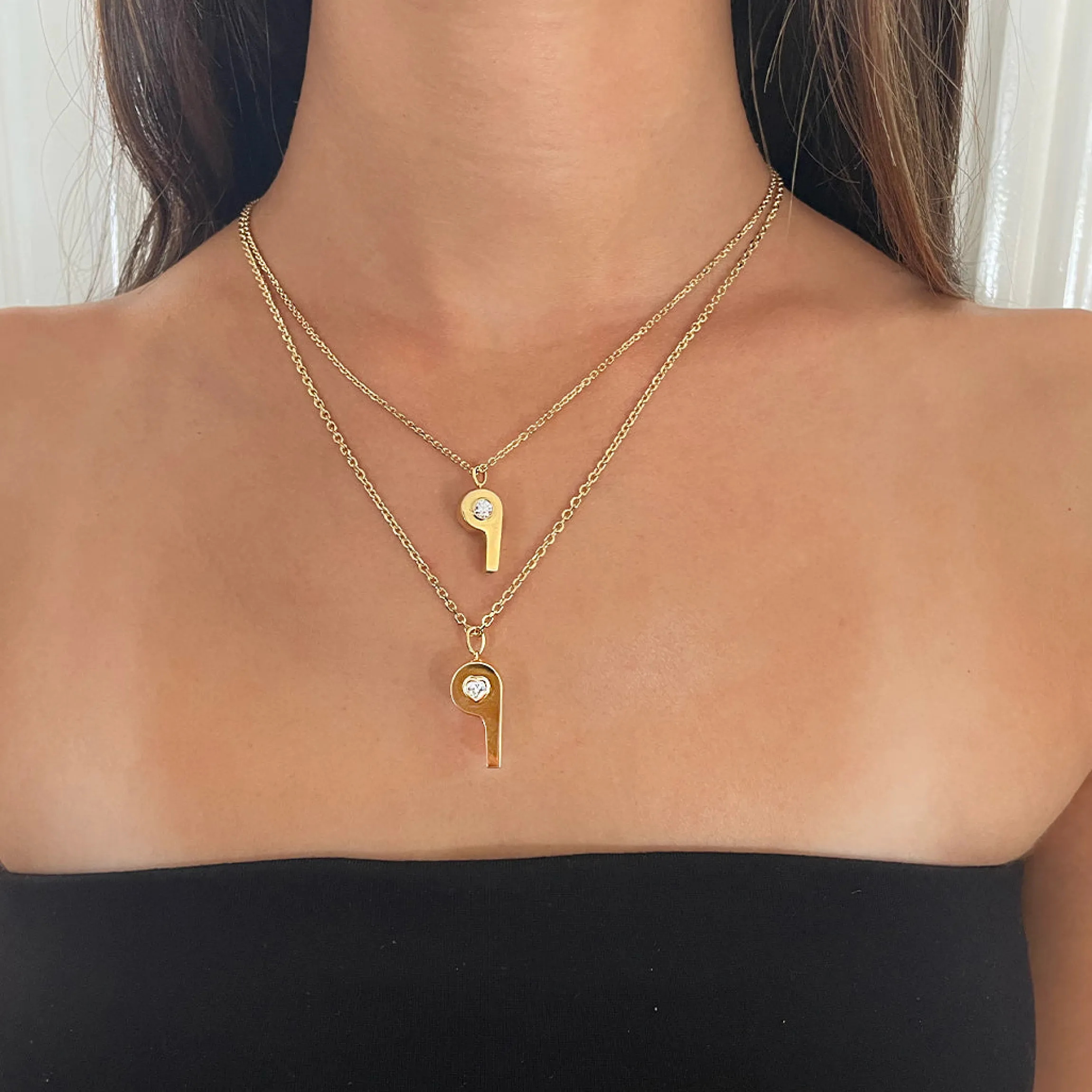 Shop GOLD AND ROUND DIAMOND BABY WHISTLE Pendants