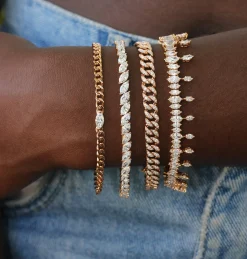 Store GRADUATED SIDEWAYS MARQUISE DIAMOND BRACELET Diamond Link