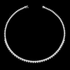 Cheap HEART SHAPED BEZEL DIAMOND CHOKER Chokers