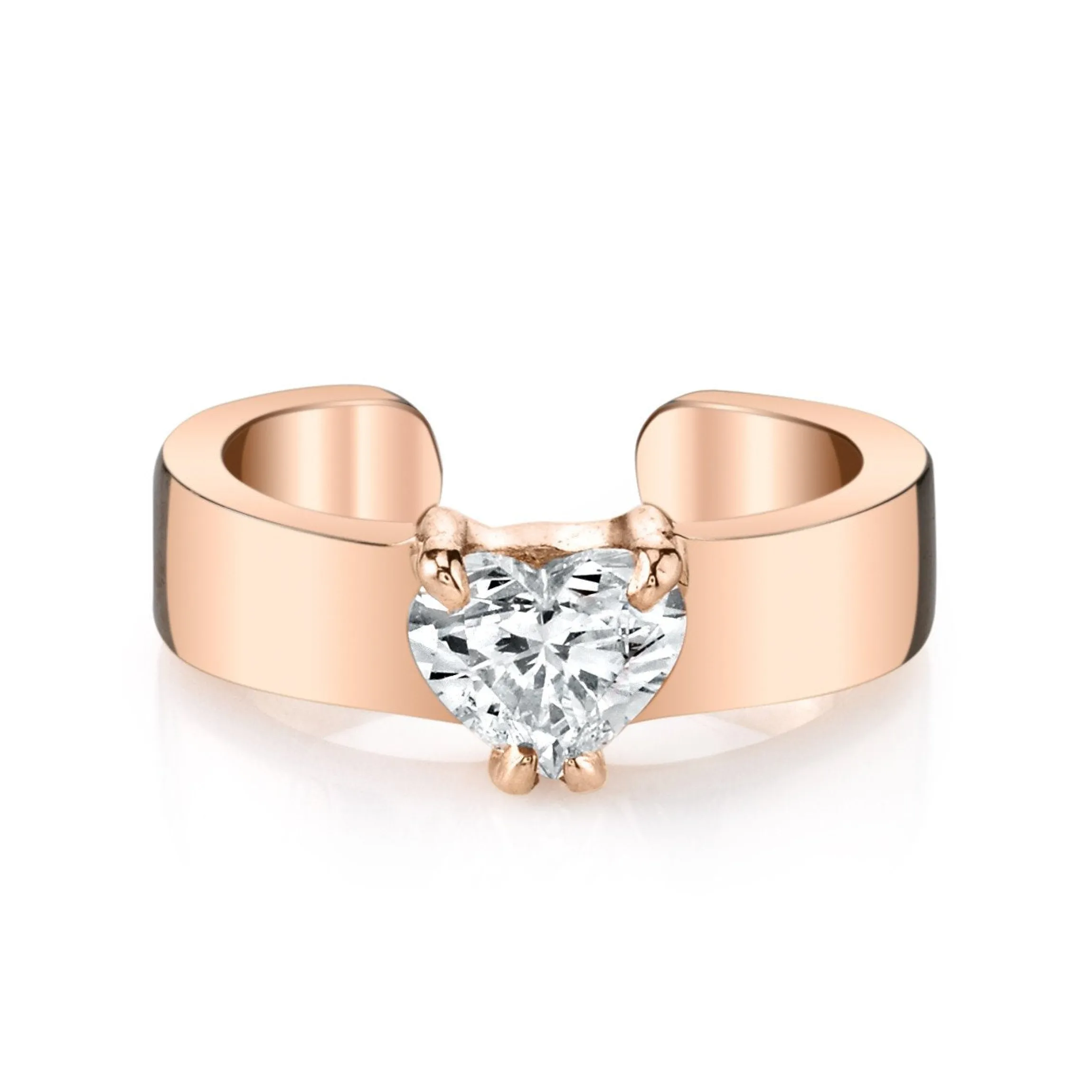 Best HEART SHAPED DIAMOND EAR CUFF Ear Cuffs