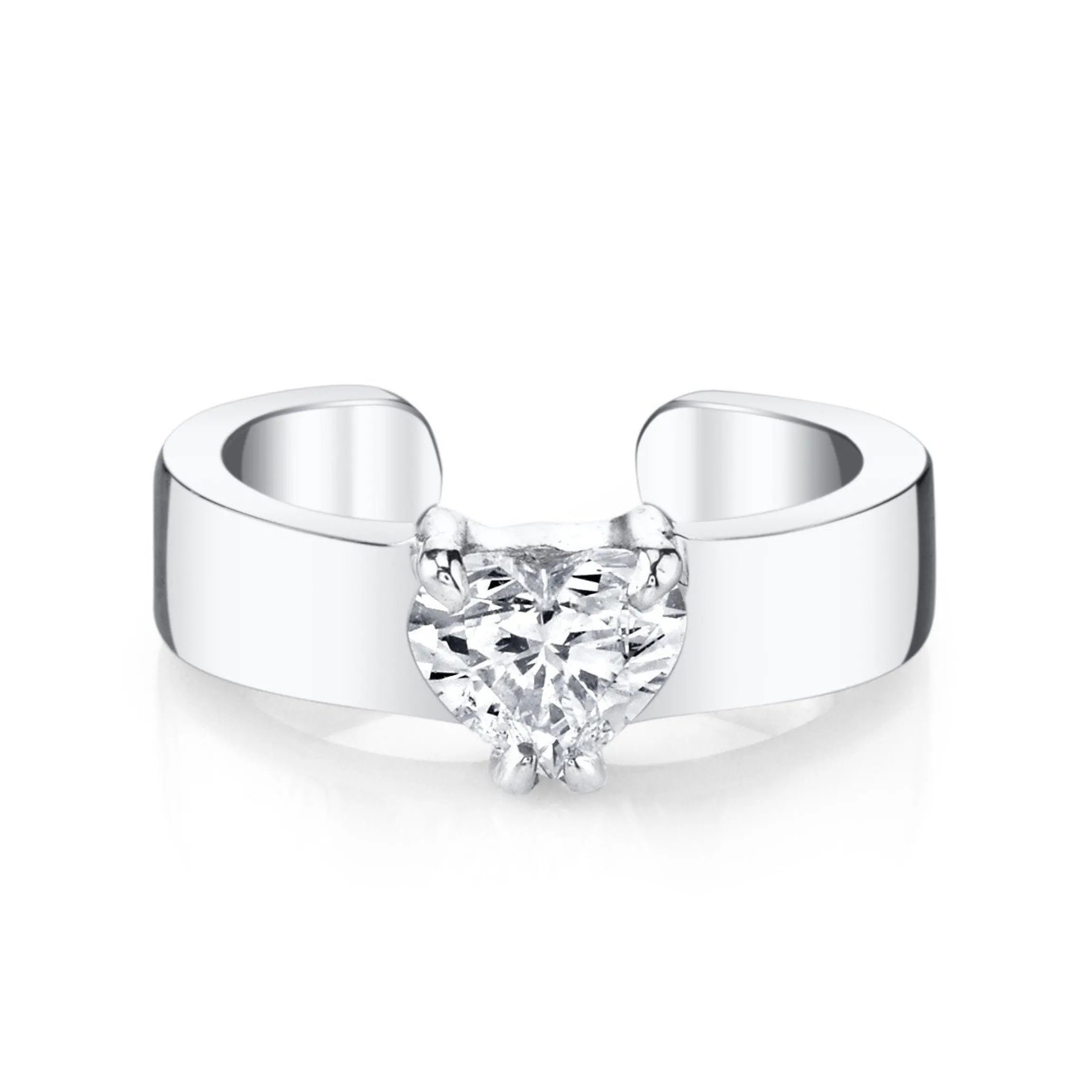 Best HEART SHAPED DIAMOND EAR CUFF Ear Cuffs