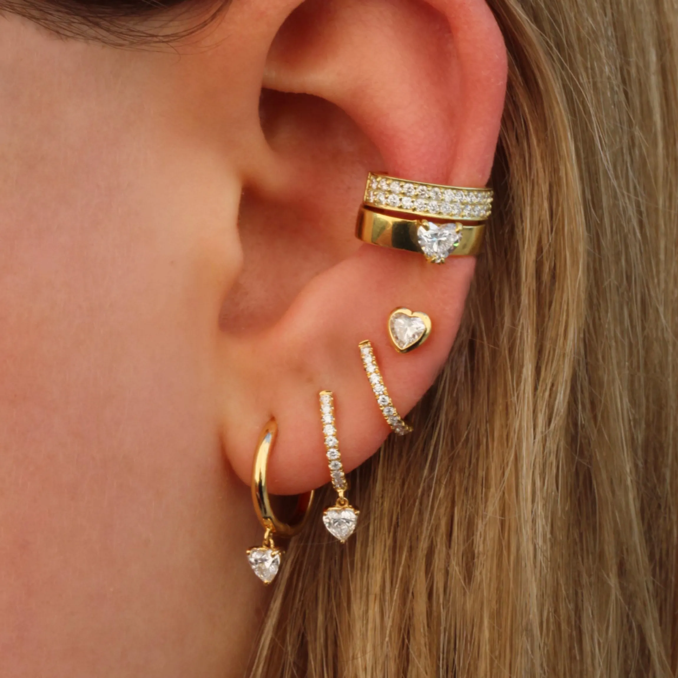 Best HEART SHAPED DIAMOND EAR CUFF Ear Cuffs