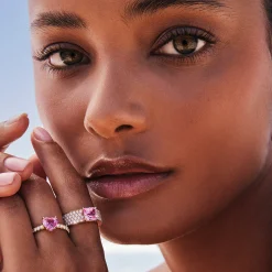 Fashion HEART SHAPED PINK SAPPHIRE RING One Of A Kind