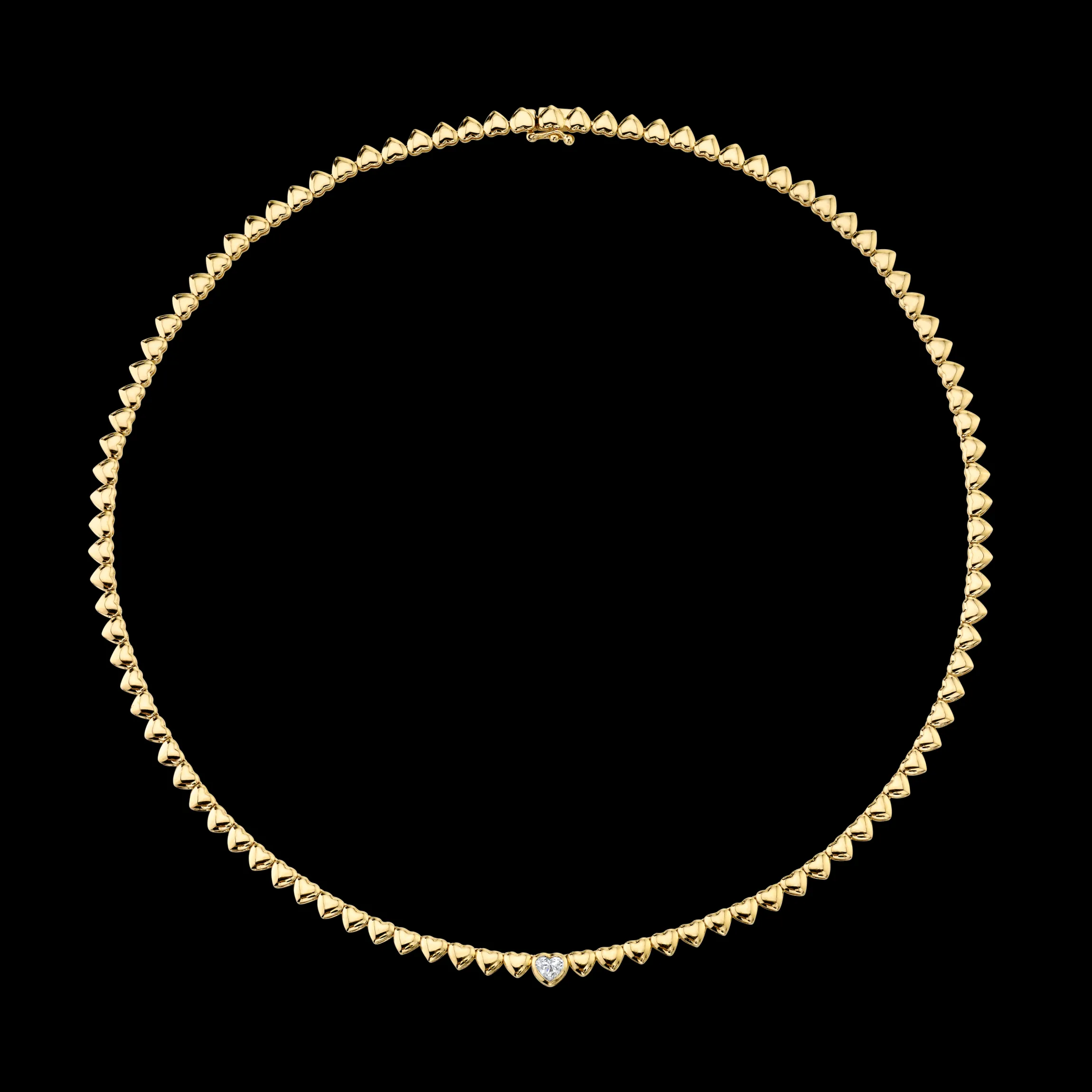 Discount HEART WITH BEZELED DIAMOND CENTER NECKLACE Chokers