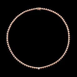 Discount HEART WITH BEZELED DIAMOND CENTER NECKLACE Chokers
