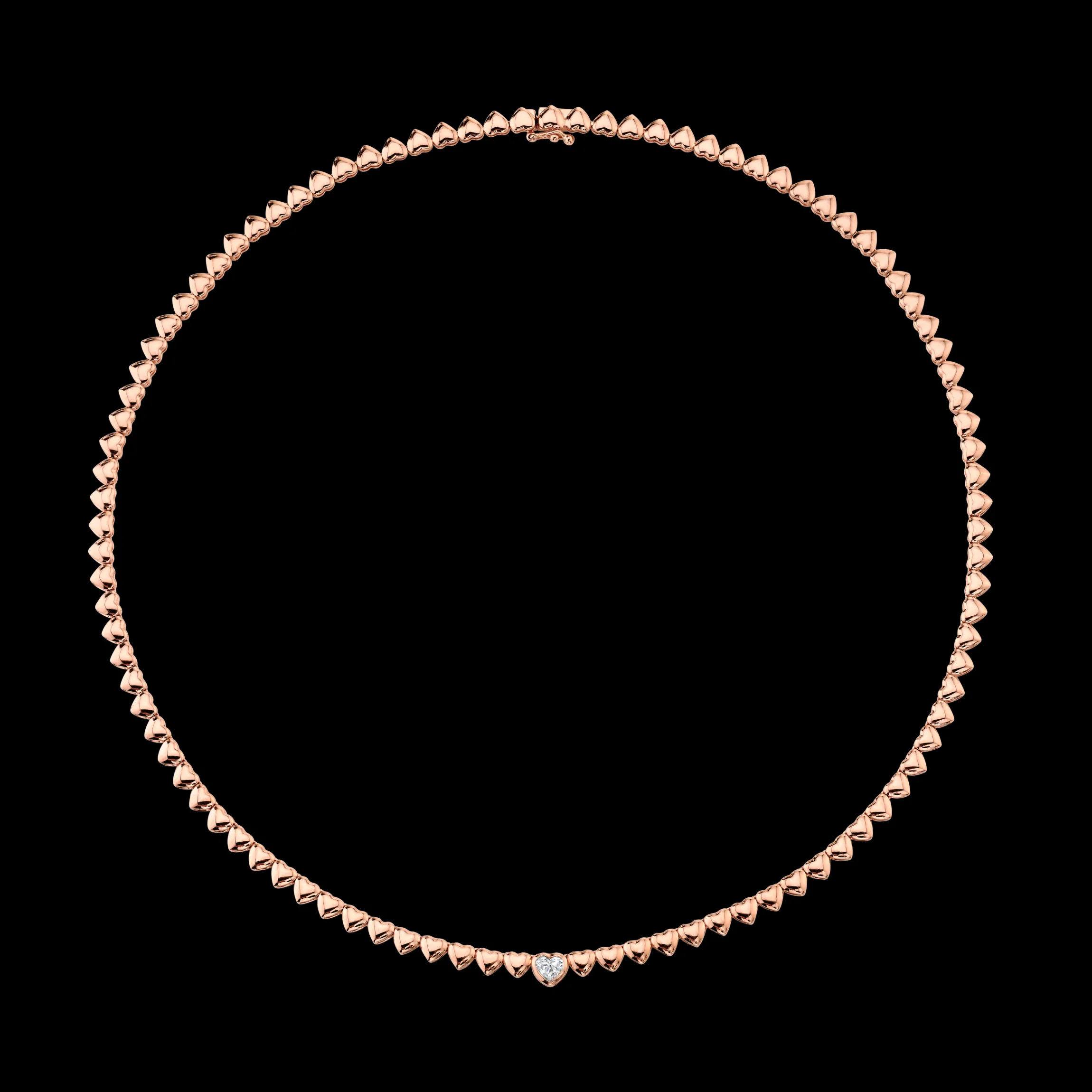 Discount HEART WITH BEZELED DIAMOND CENTER NECKLACE Chokers