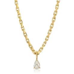 Hot HEAVY CHAIN WITH PEAR DIAMOND PENDANT Pendants