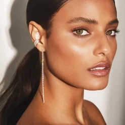 New HEPBURN DIAMOND DROP EARRINGS Long