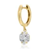 Outlet HUGGIE WITH STEP CUT HEXAGON DIAMOND DROP .63 Huggies