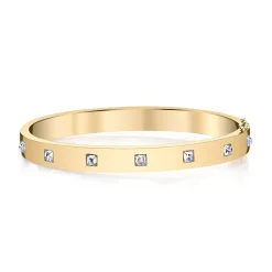 Best Sale INVERTED DIAMOND PRINCESS CUT OVAL BRACELET Bangles
