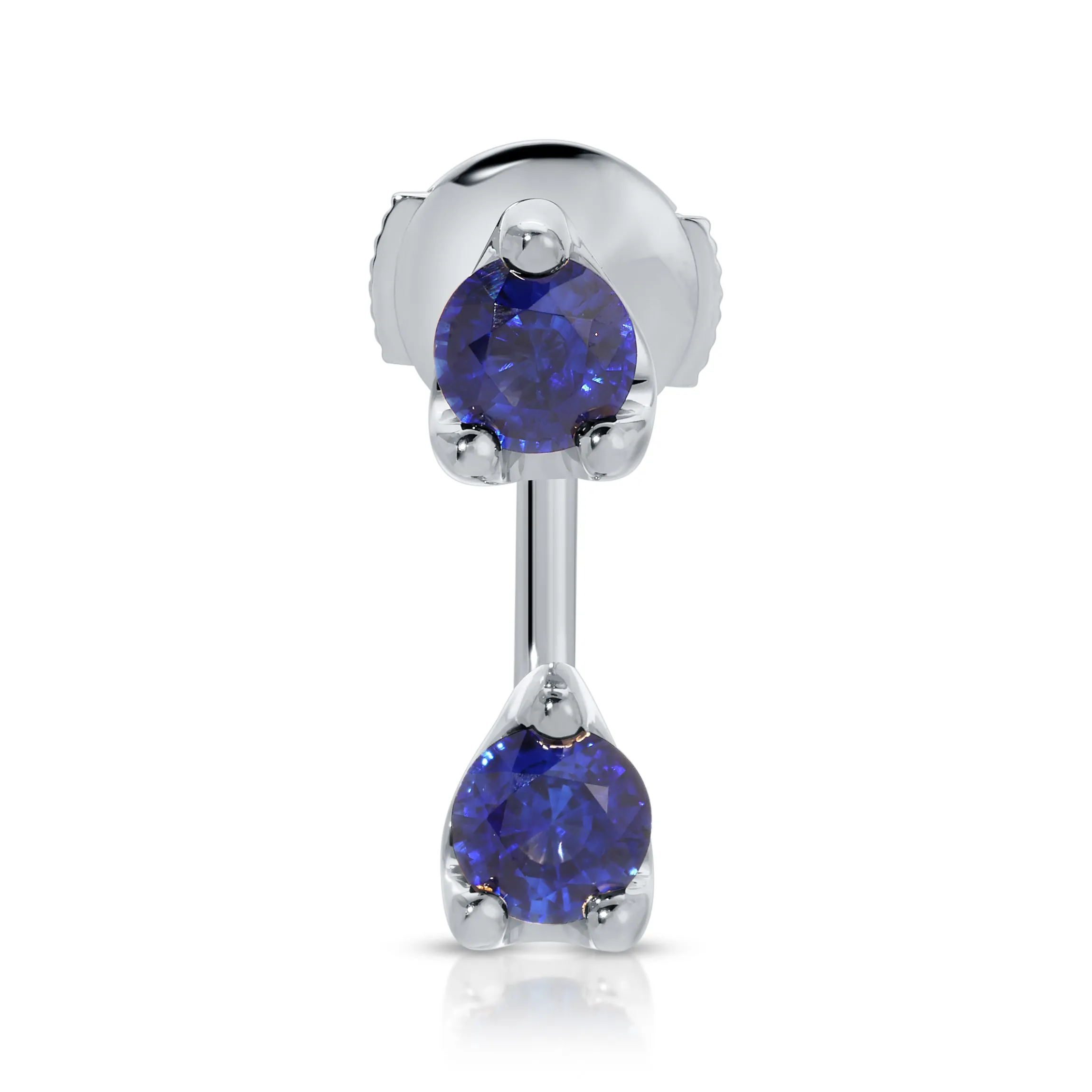 New LARGE BLUE SAPPHIRE ROUND ORBIT EARRING Orbit